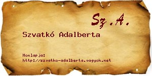 Szvatkó Adalberta névjegykártya
